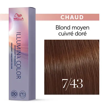Tube Wella Illumina Color 7/43 avec fond blanc