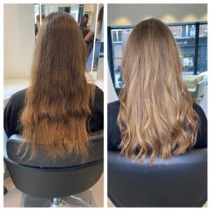 Avant après démarcation coloration : égalisation et fondu naturel sans barres