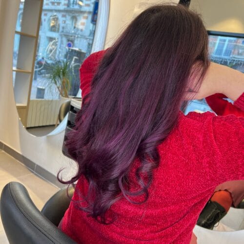 Après patine / gloss : nuance neutralisée et cheveux brillants chez votre coiffeur Lille